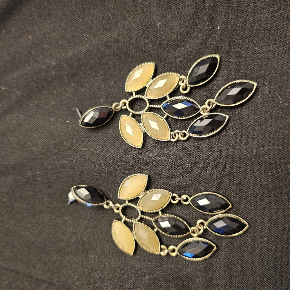 Elegant Black and Gold Earrings
